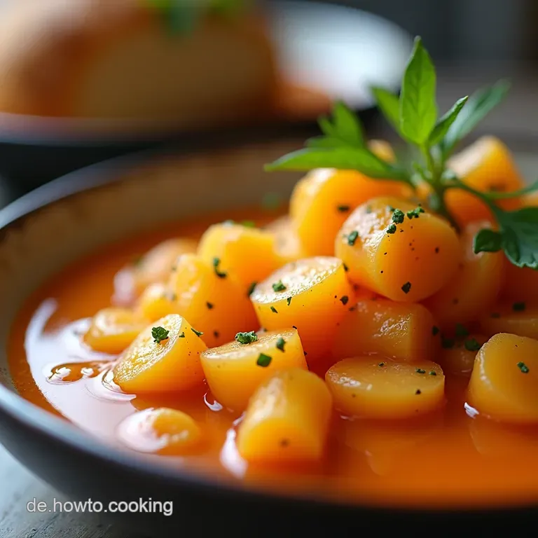 Die K&ouml;nigin der Gem&uuml;sek&uuml;che Samtige K&uuml;rbisKarottenSuppe mit einem Hauch Ingwer