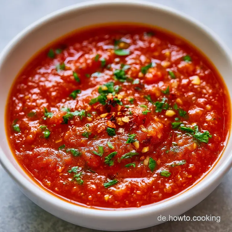 Eine gl&auml;serne Schale mit gl&auml;nzender, oranger Sauce neben frischen Chilischoten auf einem rustikalen, dunklen Holztisch.
