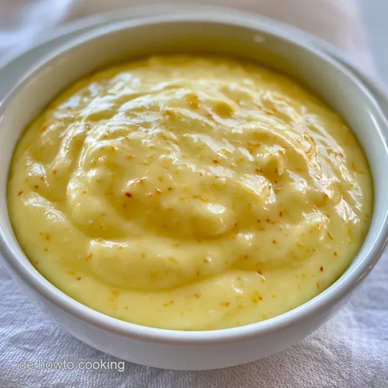 Dickfl&uuml;ssige, goldgelbe Sauce auf knackig gr&uuml;nen Spargelspitzen, elegant angerichtet auf einem schlichten wei&szlig;en Teller.