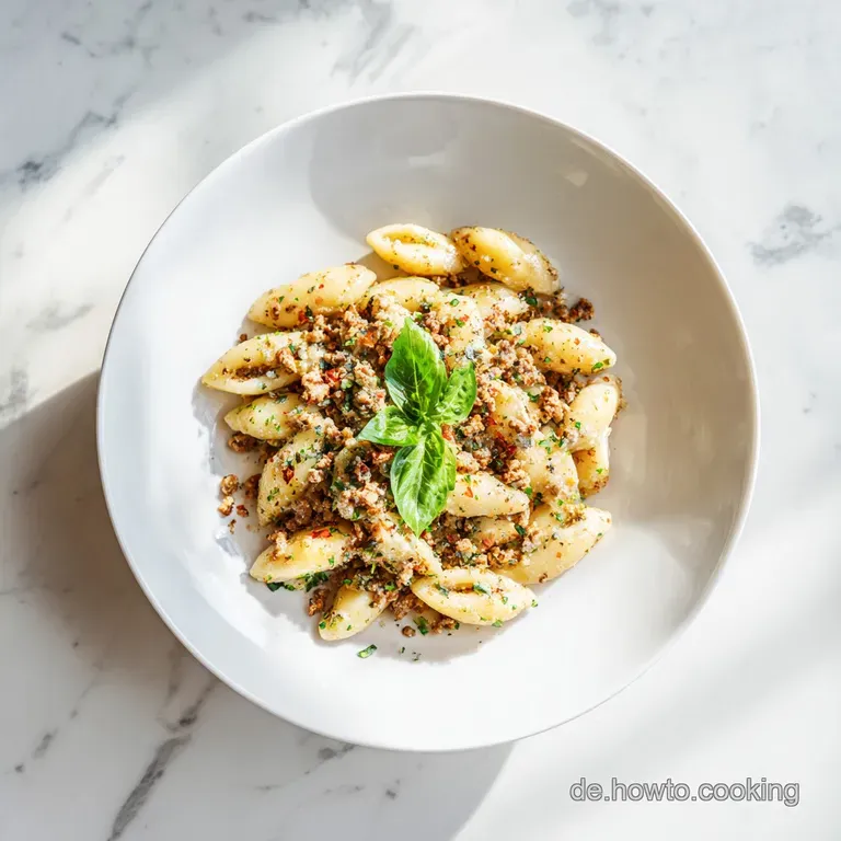 Schupfnudeln in Hack Gorgonzola Rahm