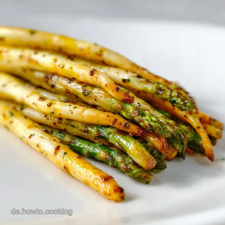 Elegant plate featuring tender salsify in a velvety sauce, garnished with vibrant green herbs and a swirl of balsamic glaze.