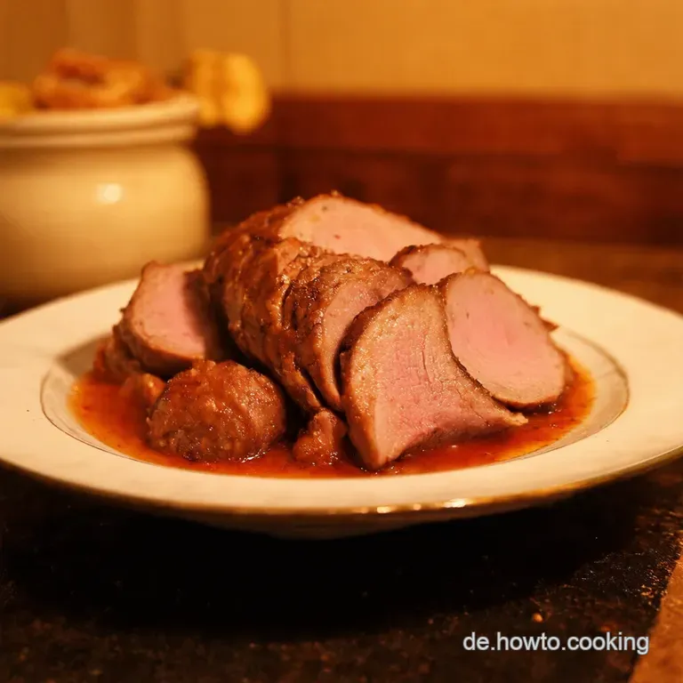 Schweinebraten Mit Kn&ouml;deln Und Rotkohl presentation
