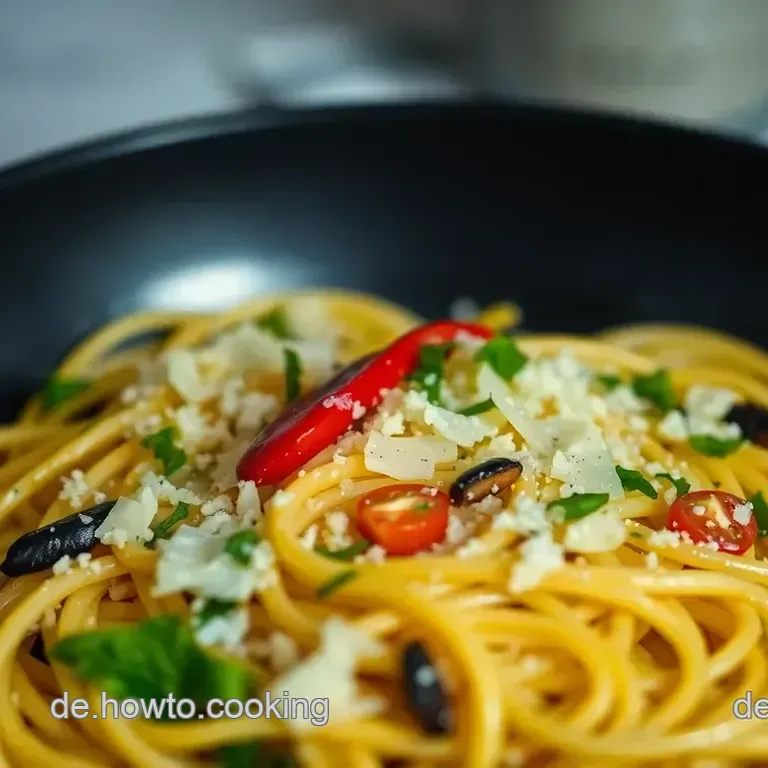 Spaghetti Aglio e Olio mit Chinakohl-Salat