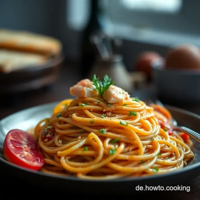 Spaghetti Lachs OnePot Cremiger OfenGenuss