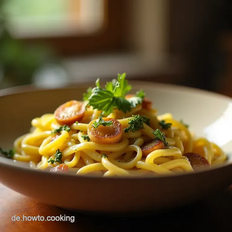 Gold Des Waldes Trifft Sommerfrische Selbstgemachte Tagliatelle Mit Gebratenen Pfifferlingen Und Hellem Petersilienpesto presentation