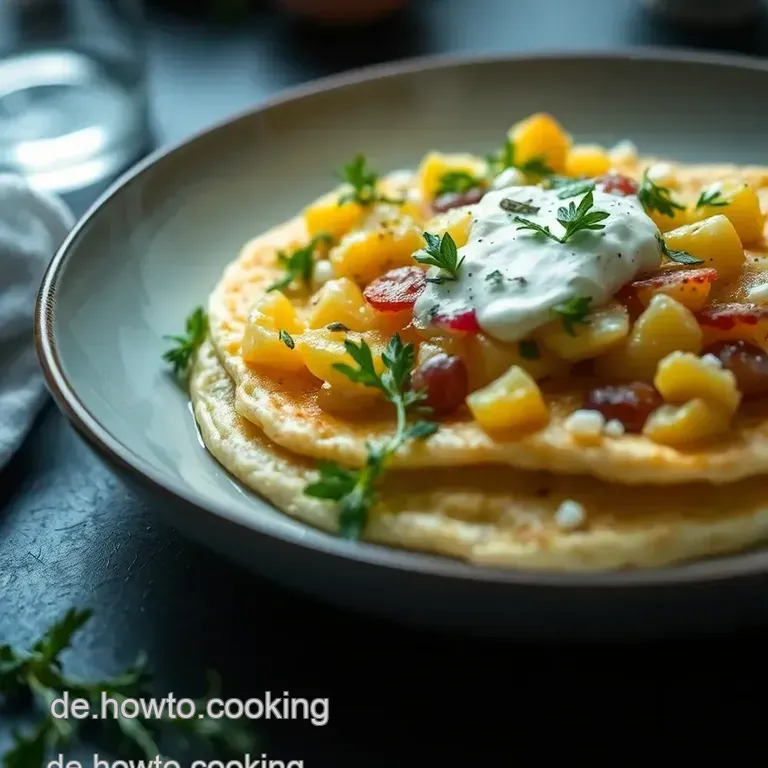 Topinambur Blini Mit Blauschimmelk&auml;se Und Frischem Salat presentation