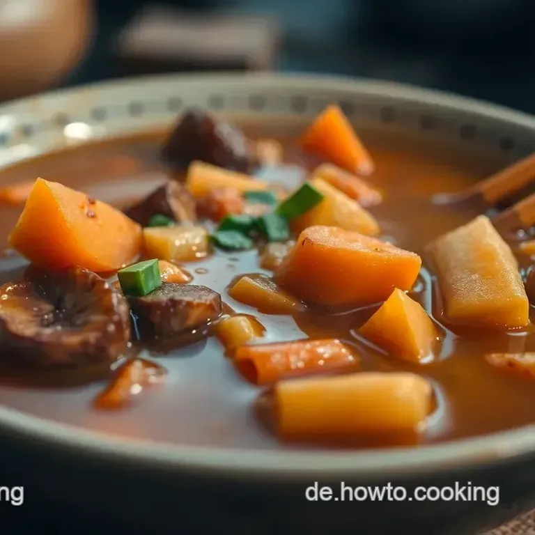 Traditionelle Peking Suppe mit knackigem Gem&uuml;se und zartem H&auml;hnchen