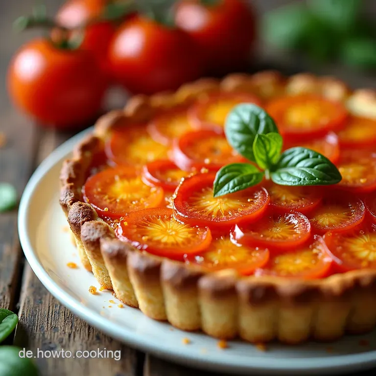 Umgedrehte TomatenTarte Tatin mit BalsamicoGlasur