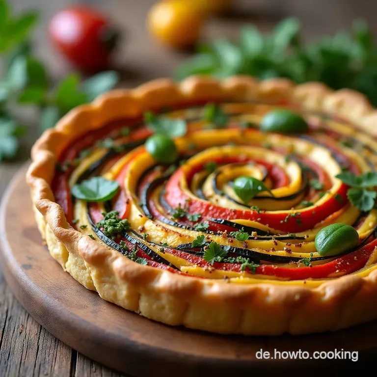 Die NordlichtMediterrane Vegane Spiral Tarte mit ger&ouml;stetem Gem&uuml;se