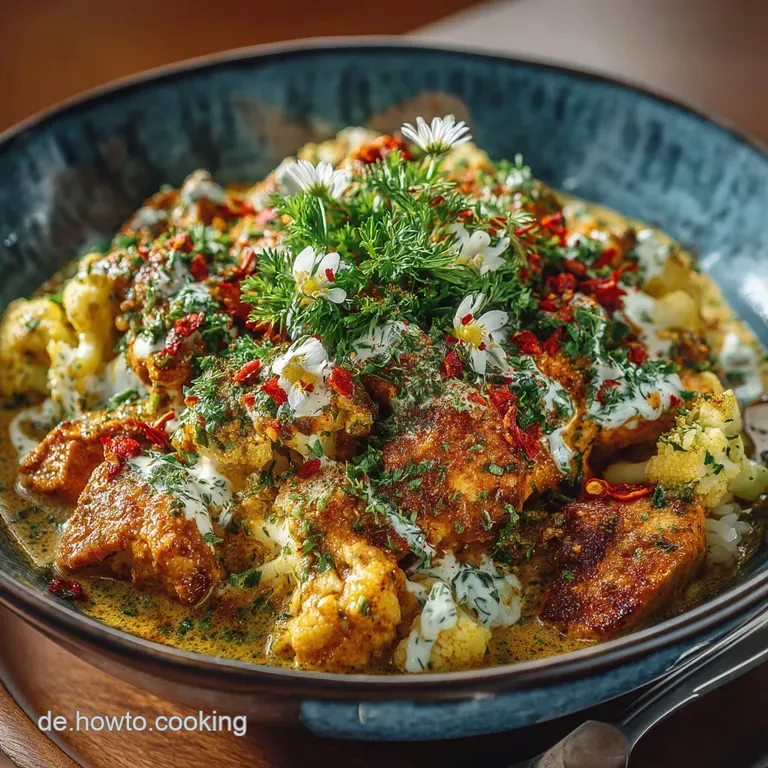 Cremiges Veganes Butter Chicken mit Blumenkohl Kichererbsen