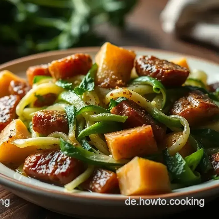 Wundervoller Spitzkohl-Eintopf mit Würstchen und Senf-Sahne