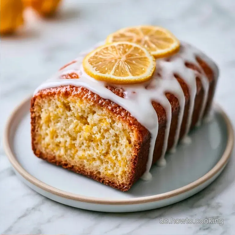 Saftiger Zitronenkuchen Kastenform mit Glasur