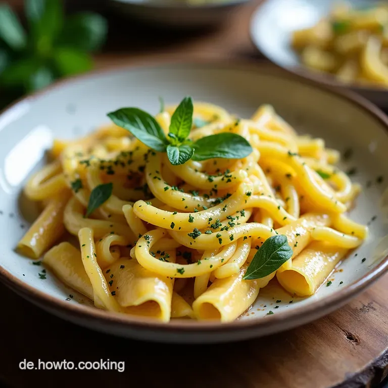 ZucchiniNudelPfanne mit Garnelen ZitronenKnoblauchSauce
